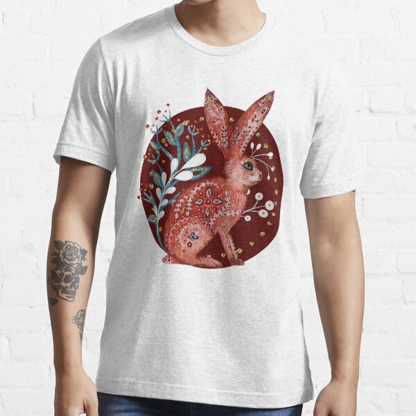Cute Christmas hare bunny Nordic vintage country style cottagecore aesthetic Essential T-Shirt