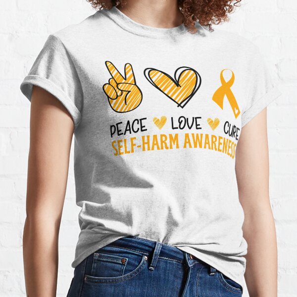 Peace love cure self harm- self harm awareness Classic T-Shirt
