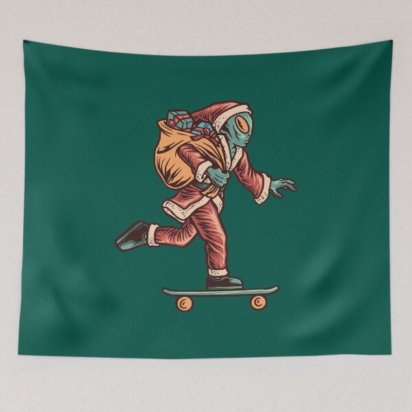 Item preview, Christmas Alien Santa Skating with Gifts designed and sold by Kerolos Mounir.