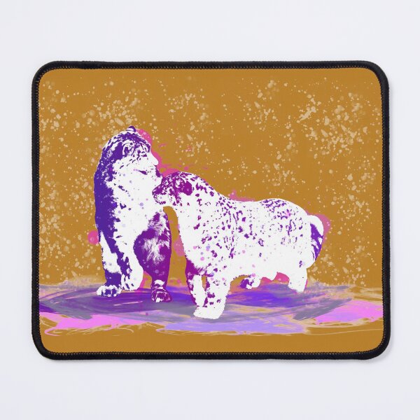 Affectionate Snow Leopards Mouse Pad
