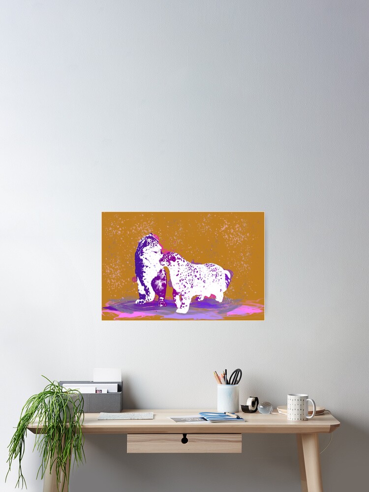 Thumbnail 2 of 3, Poster, Affectionate Snow Leopards designed and sold by SiobhanFraser.