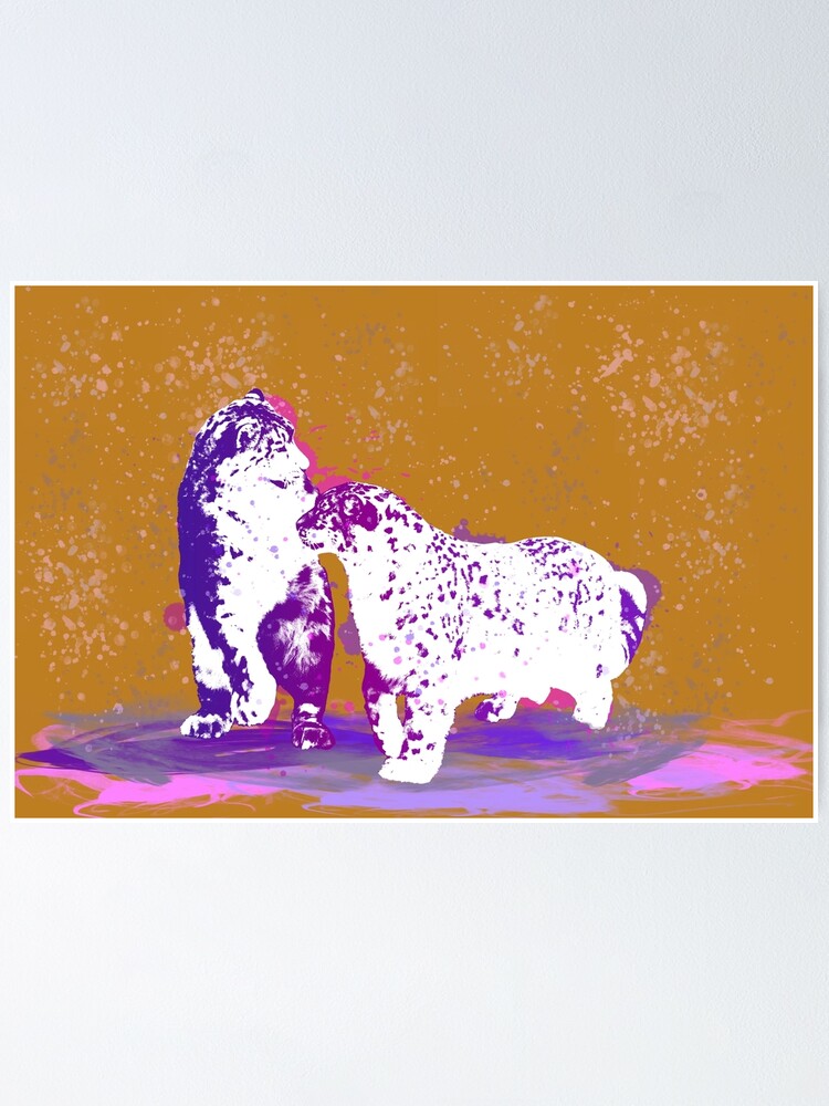 Thumbnail 1 of 3, Poster, Affectionate Snow Leopards designed and sold by SiobhanFraser.
