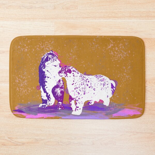 Affectionate Snow Leopards Bath Mat