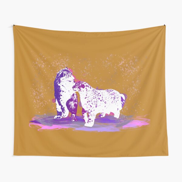 Affectionate Snow Leopards Tapestry