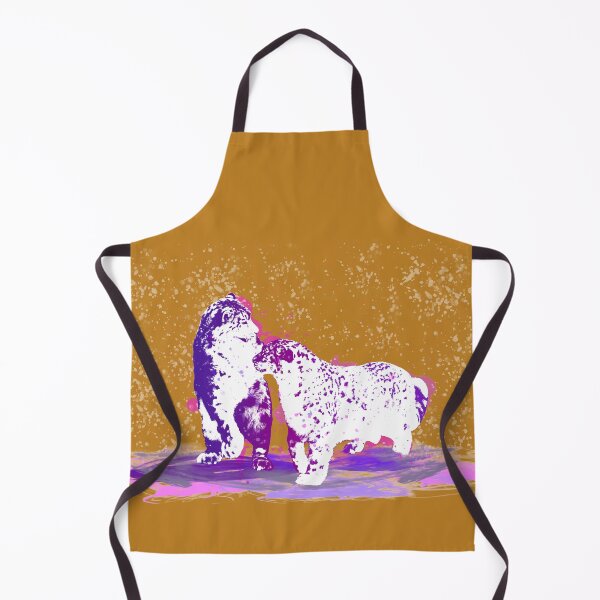 Affectionate Snow Leopards Apron
