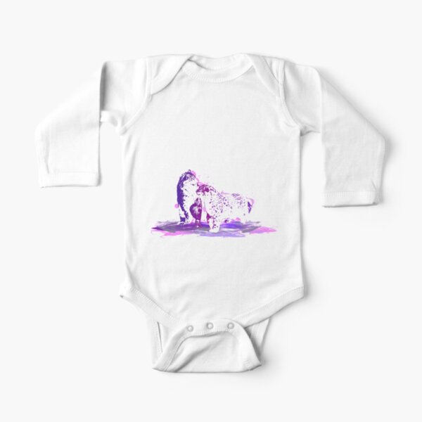Affectionate Snow Leopards Long Sleeve Baby One-Piece