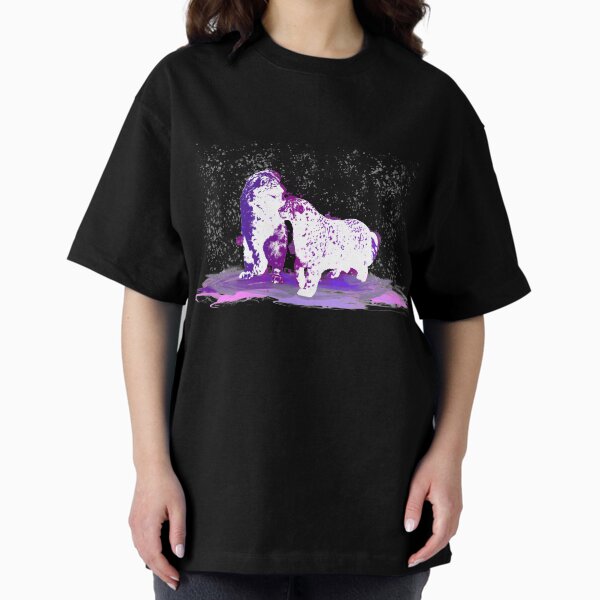 Affectionate Snow Leopards Oversized T-Shirt
