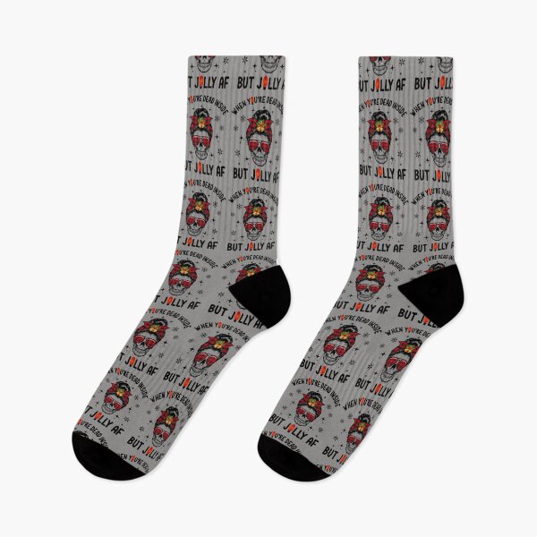 Item preview, When You're Dead Inside But Jolly AF Skull Plaid Christmas designed and sold by DesignByMai.