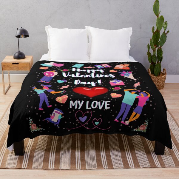 Item preview, Cool colorful Happy Valentine's day design with a black background designed and sold by mark-taylor.