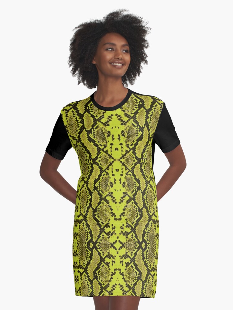 Neon green 2024 snake dress