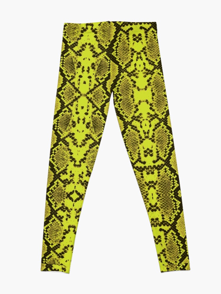 Women's Green Snakeskin Reptile Print High-waisted Yoga Leggings