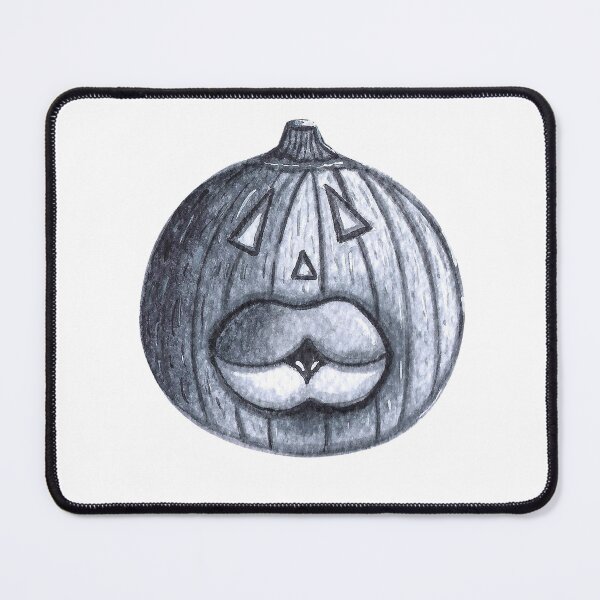Item preview, Funny Big Mouthed Halloween Pumpkin - Grayscale designed and sold by Negin Mf Designs.