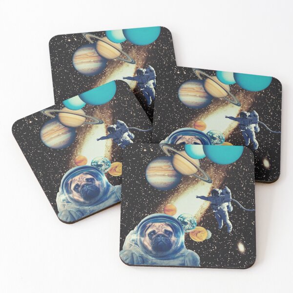 Item preview, Space pug // dog in space retro futurism collage artwork designed and sold by Dorota Nowacka.