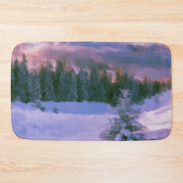 Item preview, Winter Forest Firs Purple Light Reflected On Snow designed and sold by miraminerva09.