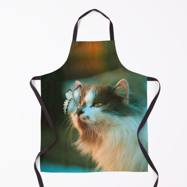 Item preview, Aesthetic cat in the garden says hey to a butterfly! designed and sold by urban-color.