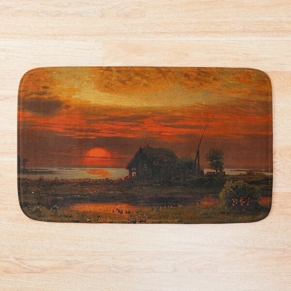 Item preview, Louis Douzette (1834-1924): Lanscape with Sunset, 1874, oil on canvas designed and sold by Art Outlaws.