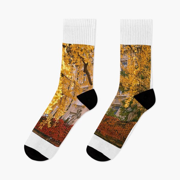 Item preview, old statues and autumn foliage in park Vienna Austria designed and sold by goceris.