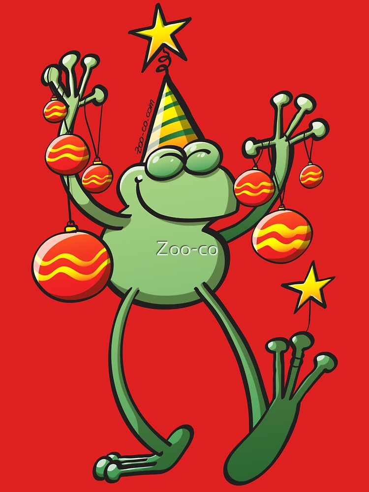  Christmas  Decorations  for a Frog T shirt by Zoo  co 