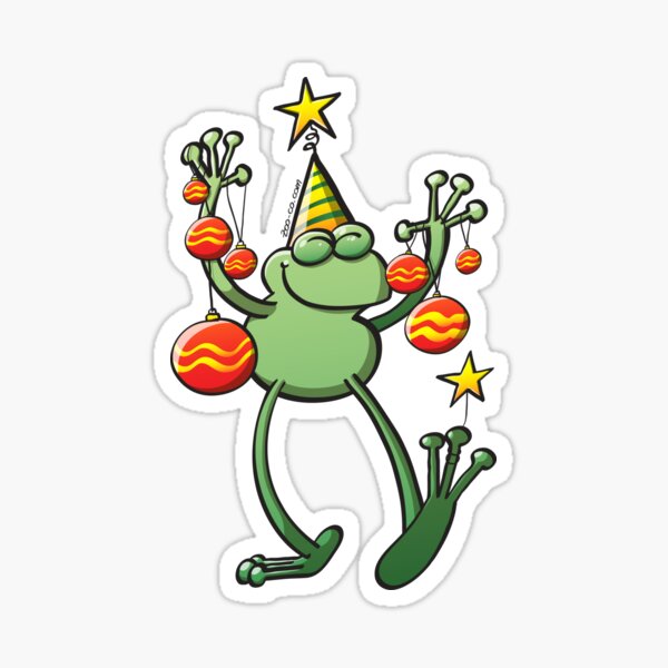 Christmas Decorations for a Frog Sticker