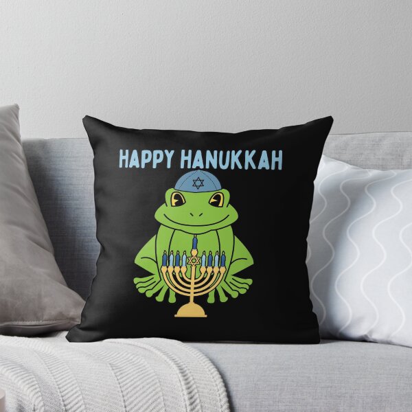 Aperçu de l'œuvre Grenouille mignonne de Hanoucca Menorah Hanoucca heureux créée et vendue par funnytshirtemp.