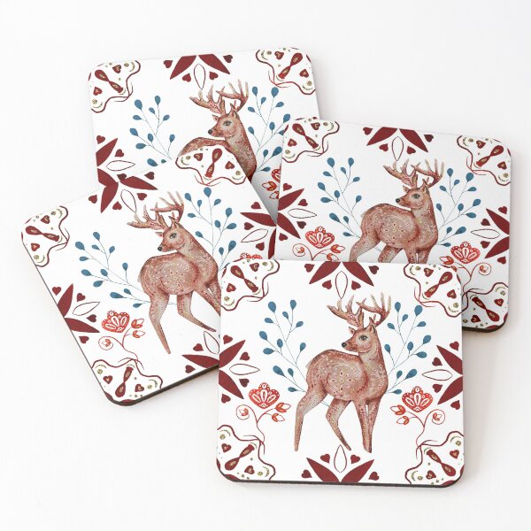 Item preview, Christmas deer vintage country style Nordic cottagecore aesthetic pattern designed and sold by PG Illustration.