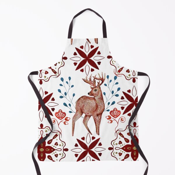 Item preview, Christmas deer vintage country style Nordic cottagecore aesthetic pattern designed and sold by PG Illustration.