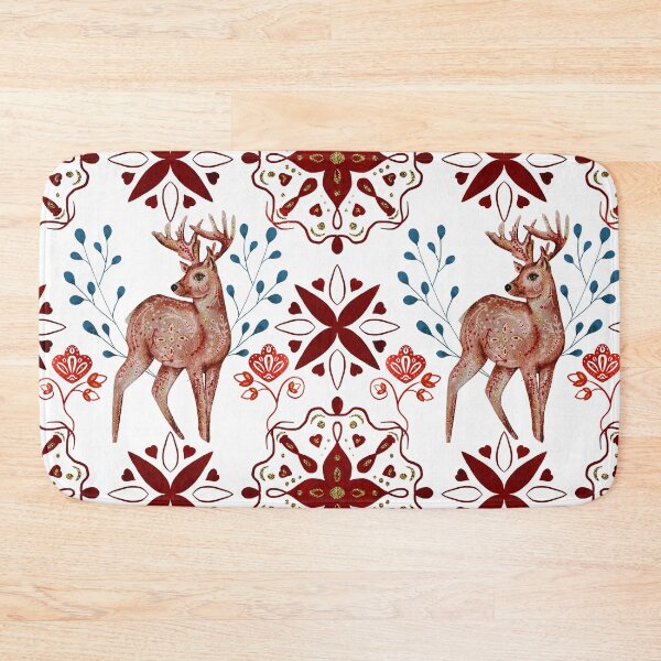 Item preview, Christmas deer vintage country style Nordic cottagecore aesthetic pattern designed and sold by PG Illustration.