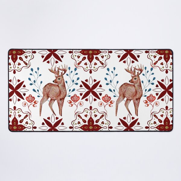 Item preview, Christmas deer vintage country style Nordic cottagecore aesthetic pattern designed and sold by PG Illustration.