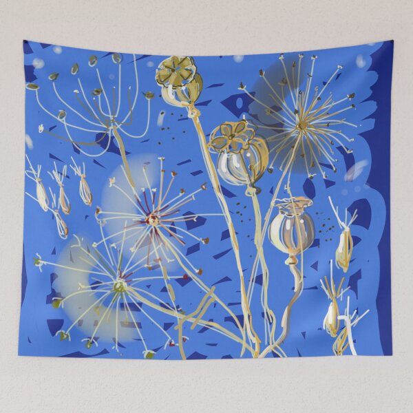 Item preview, Beautiful Blue Seed Heads designed and sold by ChilliTulip.