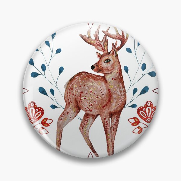 Item preview, Christmas deer vintage country style Nordic cottagecore aesthetic pattern designed and sold by PG Illustration.