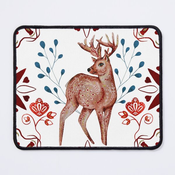Item preview, Christmas deer vintage country style Nordic cottagecore aesthetic pattern designed and sold by PG Illustration.