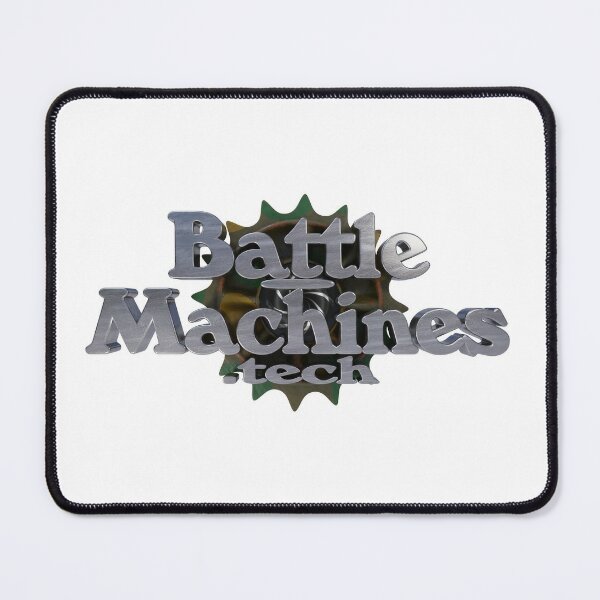 Battle Machines Logo - white Mouse Pad