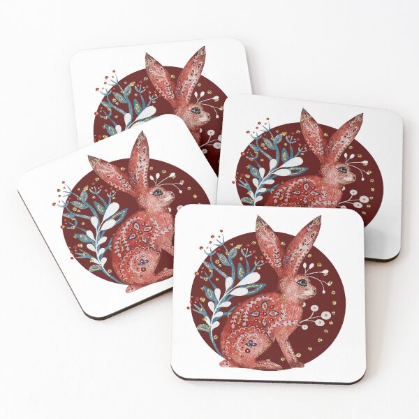 Item preview, Cute Christmas hare bunny Nordic vintage country style cottagecore aesthetic designed and sold by PG Illustration.