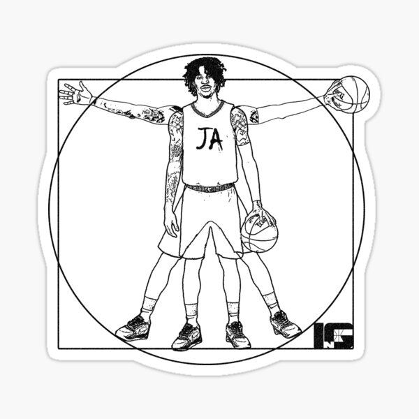 "Ja Morant Vitruvian" Sticker for Sale by Mandalorian3 | Redbubble