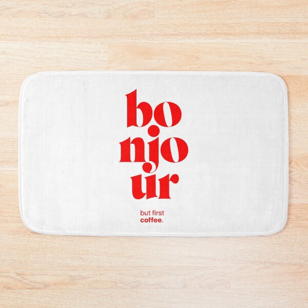Item preview, bonjour statement print: but first coffee. designed and sold by TrueType.