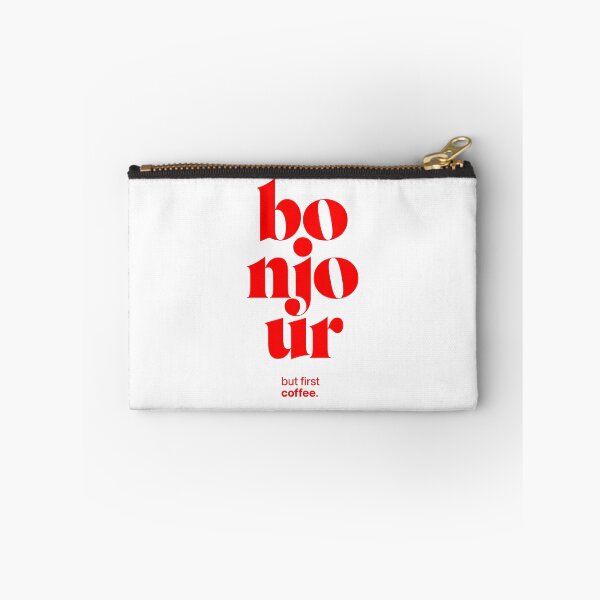 Item preview, bonjour statement print: but first coffee. designed and sold by TrueType.