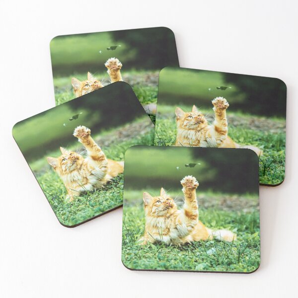 Item preview, Friendly cat in the garden says hey to a leaf! designed and sold by urban-color.