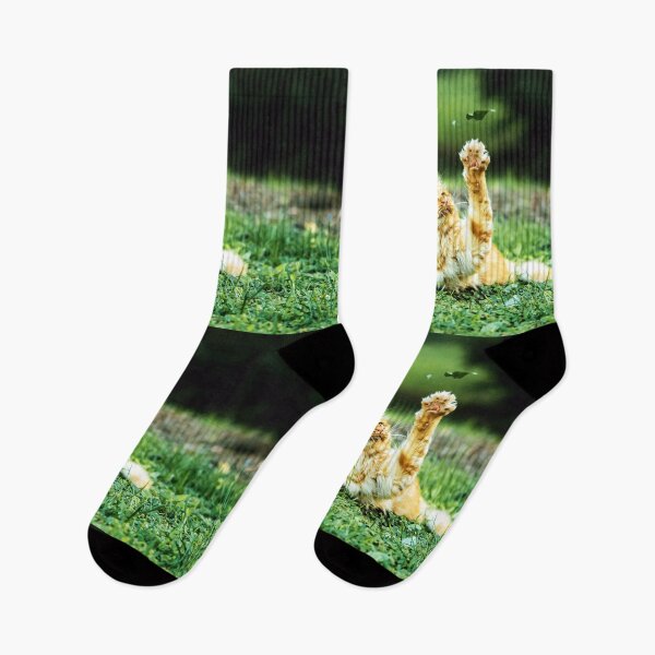 Item preview, Friendly cat in the garden says hey to a leaf! designed and sold by urban-color.