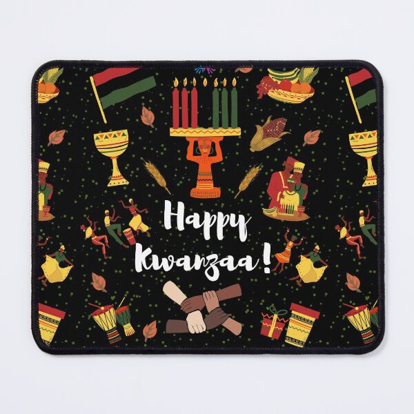 Item preview, Happy Kwanzaa African American cultural holiday celebrations design with a black background designed and sold by mark-taylor.
