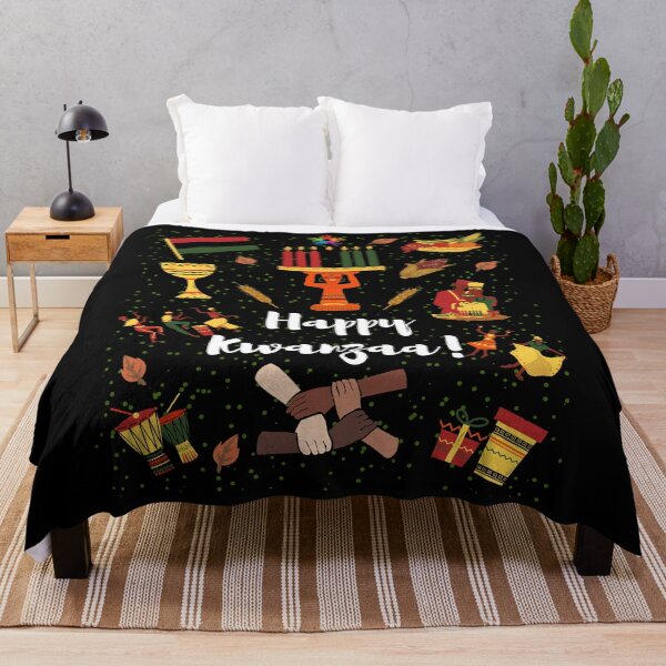 Item preview, Happy Kwanzaa African American cultural holiday celebrations design with a black background designed and sold by mark-taylor.