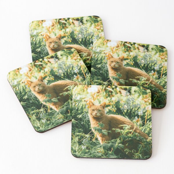 Item preview, Colorful cat in the garden hiding says hey to you! designed and sold by urban-color.