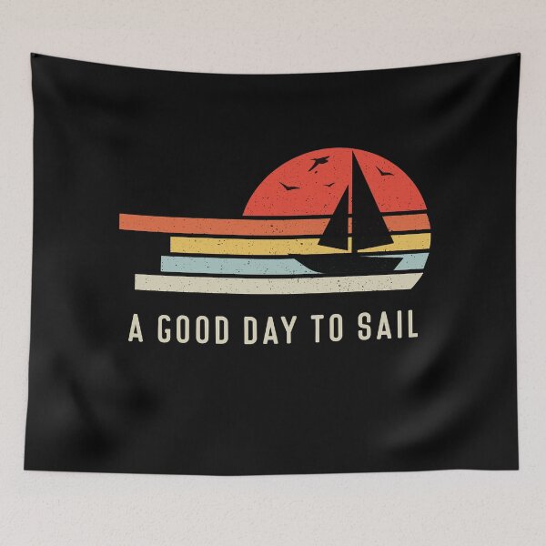 Item preview, Good Day To Sail - Retro Vintage Distressed Sunset Design For Sailing Lovers Gift Idea designed and sold by Prince - Bestseller ★★★★★.