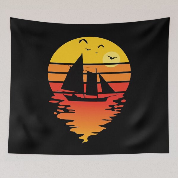 Item preview, Good Day To Sail - Retro Vintage Distressed Sunset Design For Sailing Lovers Gift Idea designed and sold by Prince - Bestseller ★★★★★.
