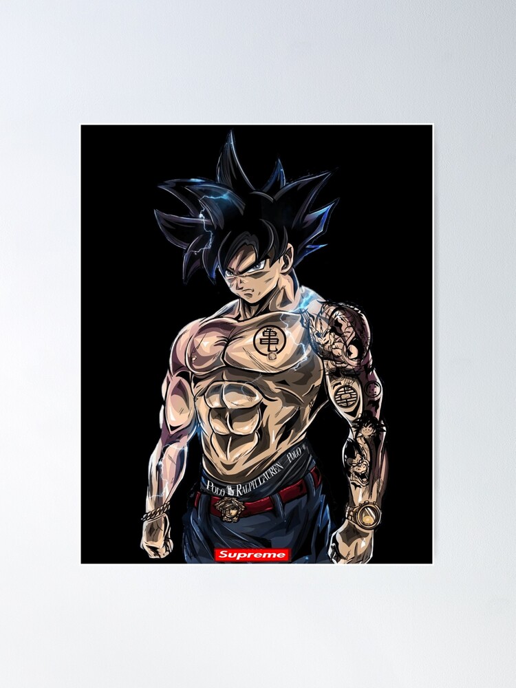 Goku Ultra Insinct 'Drip' Poster | Framed Art | Hip Hop Swag | DBZ | NEW |  USA