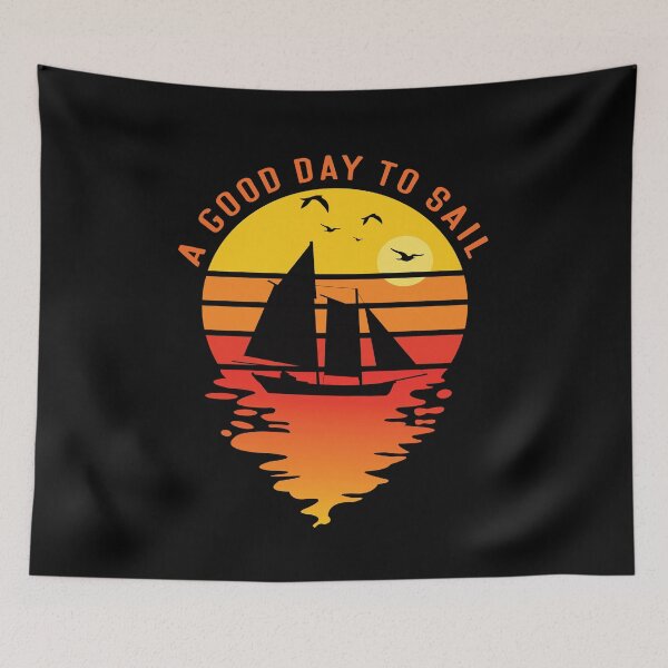 Item preview, Good Day To Sail - Retro Vintage Distressed Sunset Design For Sailing Lovers Gift Idea designed and sold by Prince - Bestseller ★★★★★.