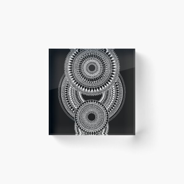 Integrity | Layered Mandala in White - SimmyGhatt Acrylic Block
