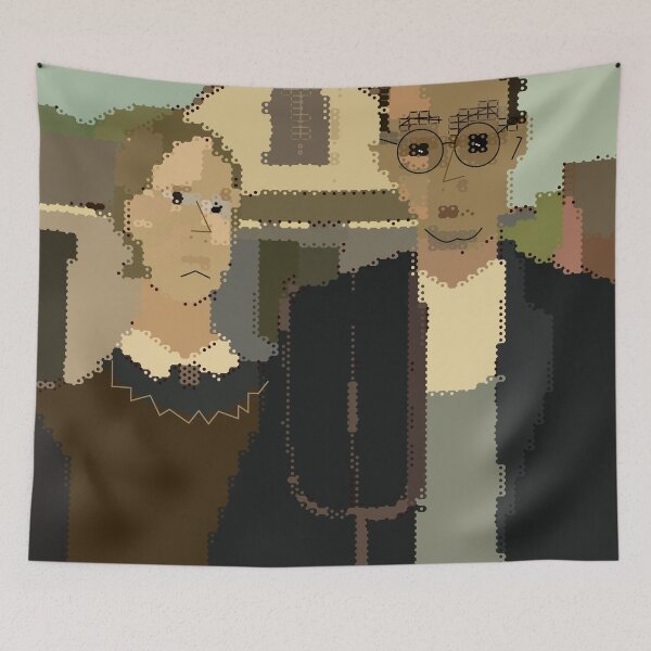 Item preview, American Gothic painting in new style | American Gothic painting  designed and sold by KARTICK DUTTA.