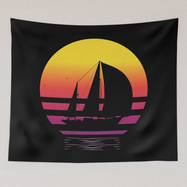 Item preview, Good Day To Sail - Retro Vintage Distressed Sunset Design For Sailing Lovers Gift Idea designed and sold by Prince - Bestseller ★★★★★.