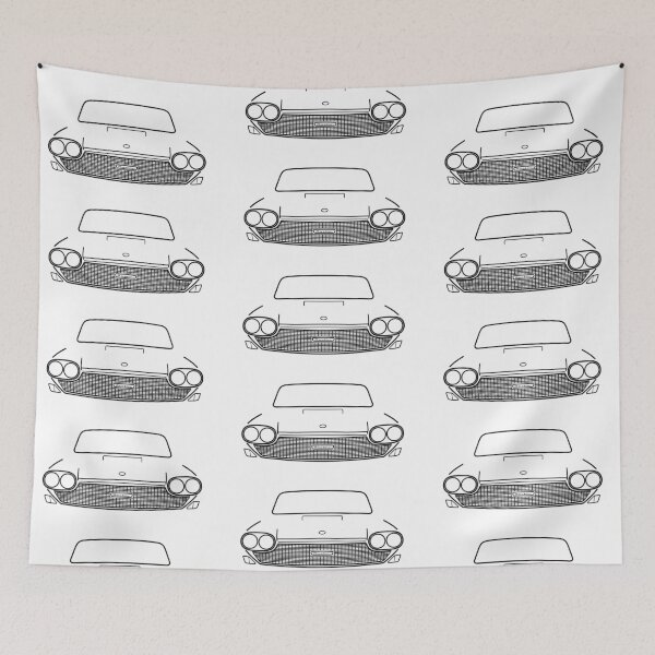 Item preview, Austin 3 Litre 1960s British classic car black outline graphic designed and sold by soitwouldseem.