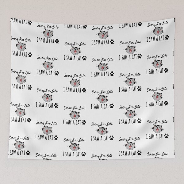Item preview, Sorry I'm Late - I Saw A Cat - Funny Kids Kitty Shirt designed and sold by urban-design.